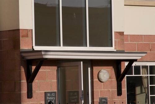 Flat top door canopy - canopy, grp