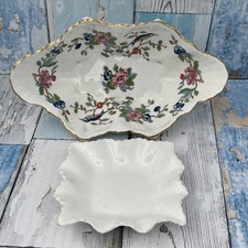 Aynsley Bone China Pembroke Oyster Bowl & White Frilled Dish-FREE UK POSTAGE