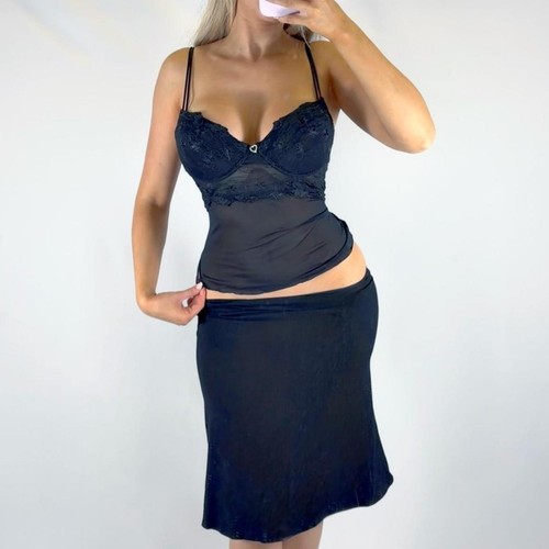 90s vintage black - , lace