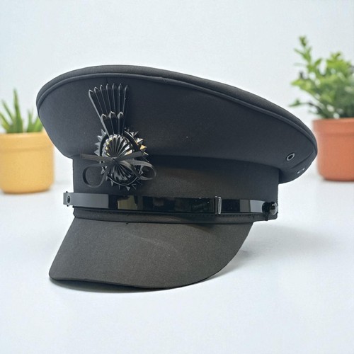 Men black chauffeurs hat - black,