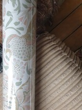 William Morris Strawberry Thief Wallpaper Sage Green/Pink  RRP £60