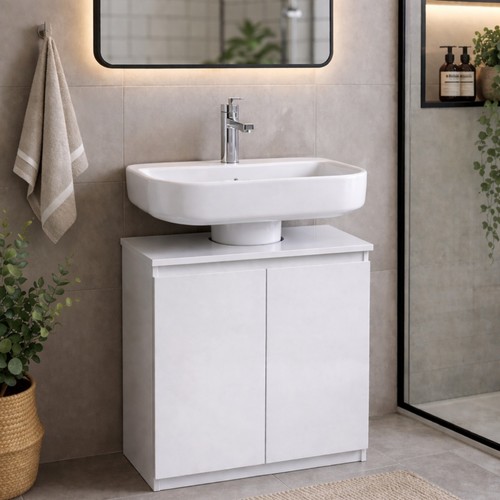 White high gloss bathroom - white,