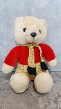 Vintage 80’s Medium 11” Rupert Bear Soft Toy Plush Scarf Retro Toys Play Makers
