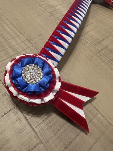 Red white blue velvet crystal - red,