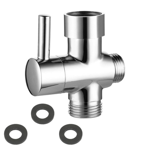 Ergonomic brass way diverter - brass,