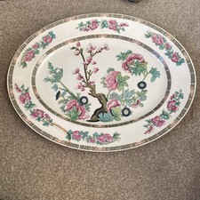 Vintage John Maddock & Sons Vitreous Indian Tree Giant Oval Serving Platter 