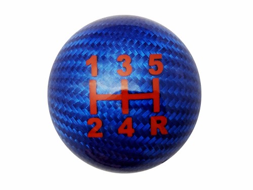 Blue carbon fibre gear knob - , 5