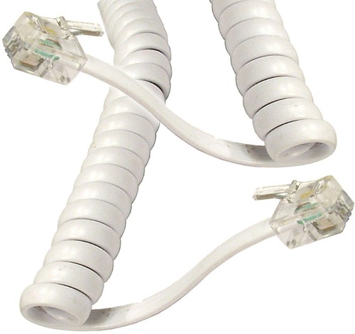 Telephone handset curly cord - telephone,