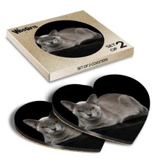 Heart MDF Coaster Burmese Cat