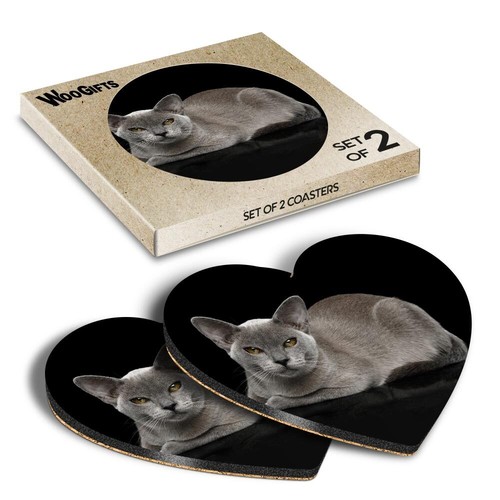 Heart mdf coaster burmese - burmese, cat