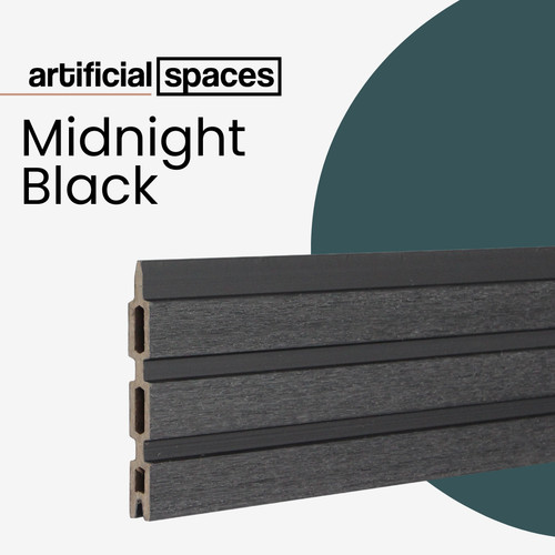 Midnight black slatted fencing - midnight,