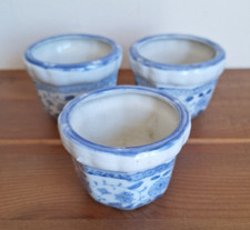 Pair of 3 Vintage miniature Chinese plant pots