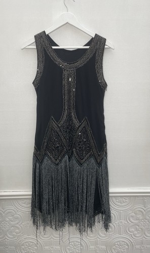 Black 1920s flapper fringe - black,