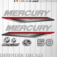 Mercury 50 HP Four Stroke 2019-2022 RED outboard engine decal sticker kit 50HP