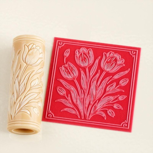 Flower skull clay - tile, roller