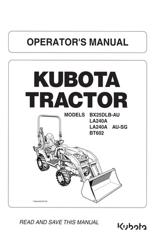 Kubota bx25dlb la240a bt602 - kubota, bx25dlb-au