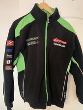 Kawasaki Racing Team Fleece Full Zip Jacket Green Black Large Medium Official