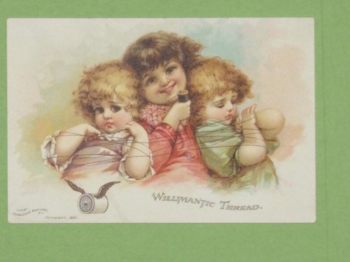 Victorian trade card girls - trade, card,