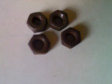Vintage 3/8" BSW Whitworth Hexagon Nuts   Pack of 4 Natural Tarnishing Unplated