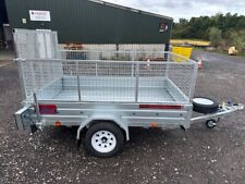 EX DISPLAY  8x4 Utility Trailer with cage & rear ramp, + free spare + rear props
