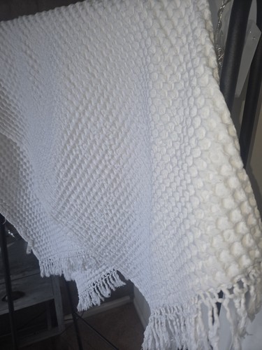 Vintage cotton waffle throw - cotton,