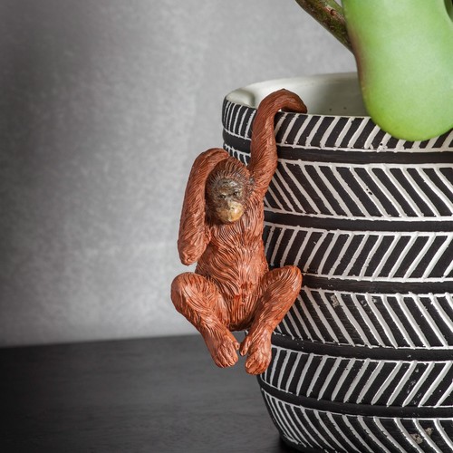 Brown orangutan plant pot - brown,