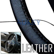 15” BLACK Car Hand Sewing Steering Wheel Cover DIY Leather Glove Covers 38cm UK