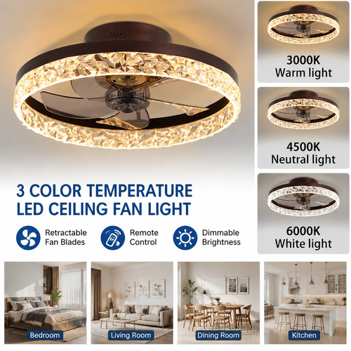 50cm ceiling fan light led - 50cm,