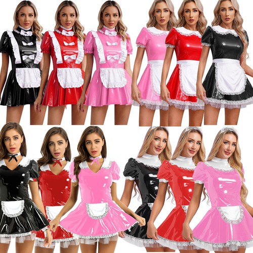 Women shiny pvc - pvc, maid