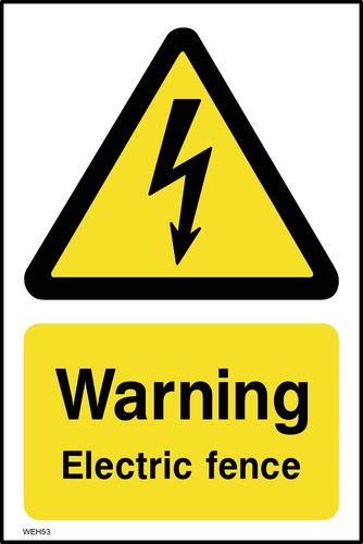 Warning electric fence - warning,