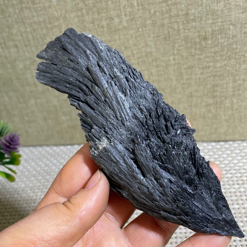 144g black tourmaline quartz - black,