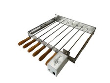 BBQ Cypriot Grill Top Rotisserie Kebab Skewers & Multiple Speed Electric Motor