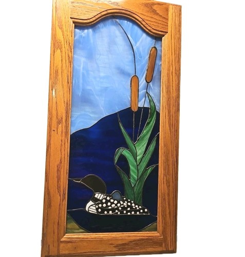 Vtg large stained - vtg, panel