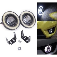 2x Car LED Angel Eyes Halo Ring Fog Light 76mm/ 89mm Round Spot Lights Universal