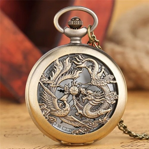Antique dragon quartz pocket - dragon,
