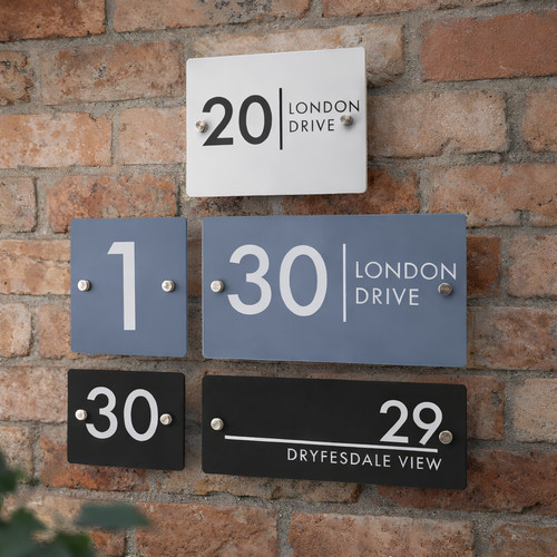 House number sign personalised - house,