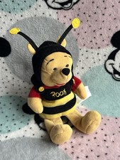Disney Store Parks Winnie The Pooh Bumble Bee Costume Plush Soft Toy Beanie