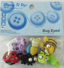 Bug Eyed Dress it up Buttons - 6551  Childrens/Craft
