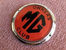 VINTAGE CAR BADGE.( M.G.Owners Club , Chrome Plated Brass .)