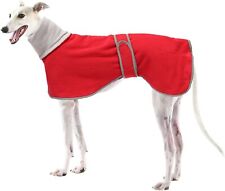BNIP NEW GREYHOUND LURCHER 30-31" THICK FLEECE WINTER COAT JACKET RED SNOOD NECK