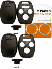 2 For 2006 -2012 Honda Civic WITHOUT chip holder Remote Key Fob Shell Pad Case