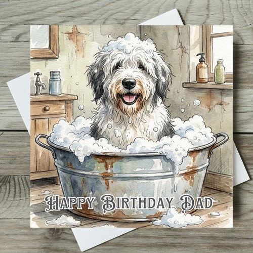 Old english sheepdog birthday - old,