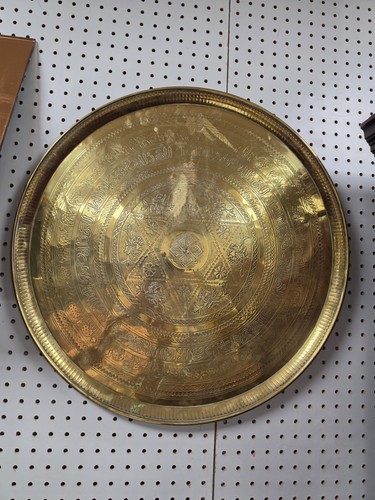Vintage large engraved brass - large,