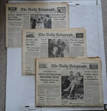 3 x DAILY TELEGRAPH NEWSPAPERS - 23 / 24 / 25 JULY 1969 - APOLLO 11 Moon Landing