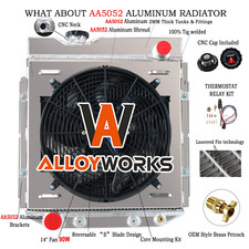 3 Row Radiator Shroud Fan Relay Fit Ford Mustang Falcon Mercury Comet 5.0L V8 UK