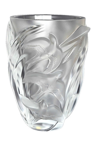 Lalique martinets crystal vase - lalique,
