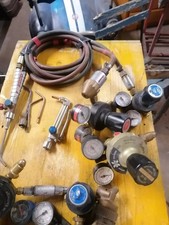 Gas Welding Kit Oxygen Acetylene Gas Axe Blow Back Valve Regulator Complete Set