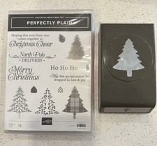 Stampin' Up! Perfectly Plaid Stamp Set And Coordinating Pine Tree Punch Bundle
