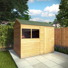Waltons 8x6 Garden Shed Wooden Reverse Apex Overlap Outdoor Storage with Windows