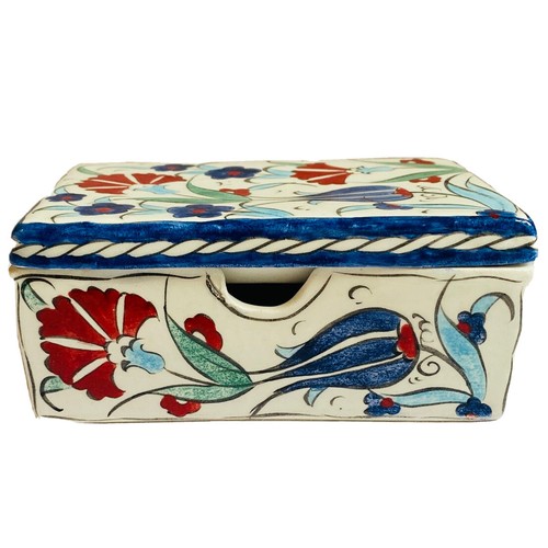 Art pottery lidded trinket - pottery,